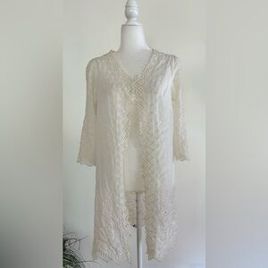 Free People lace cardigan kimonos cover up size small embroidered size small